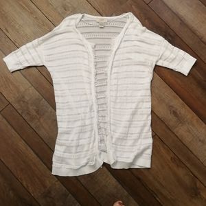 Loft open front fringe White cardigan